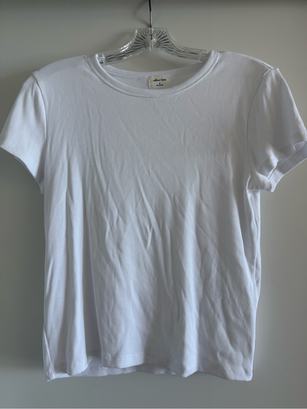 Aritzia Wilfred White Ribbed Tee NWOT